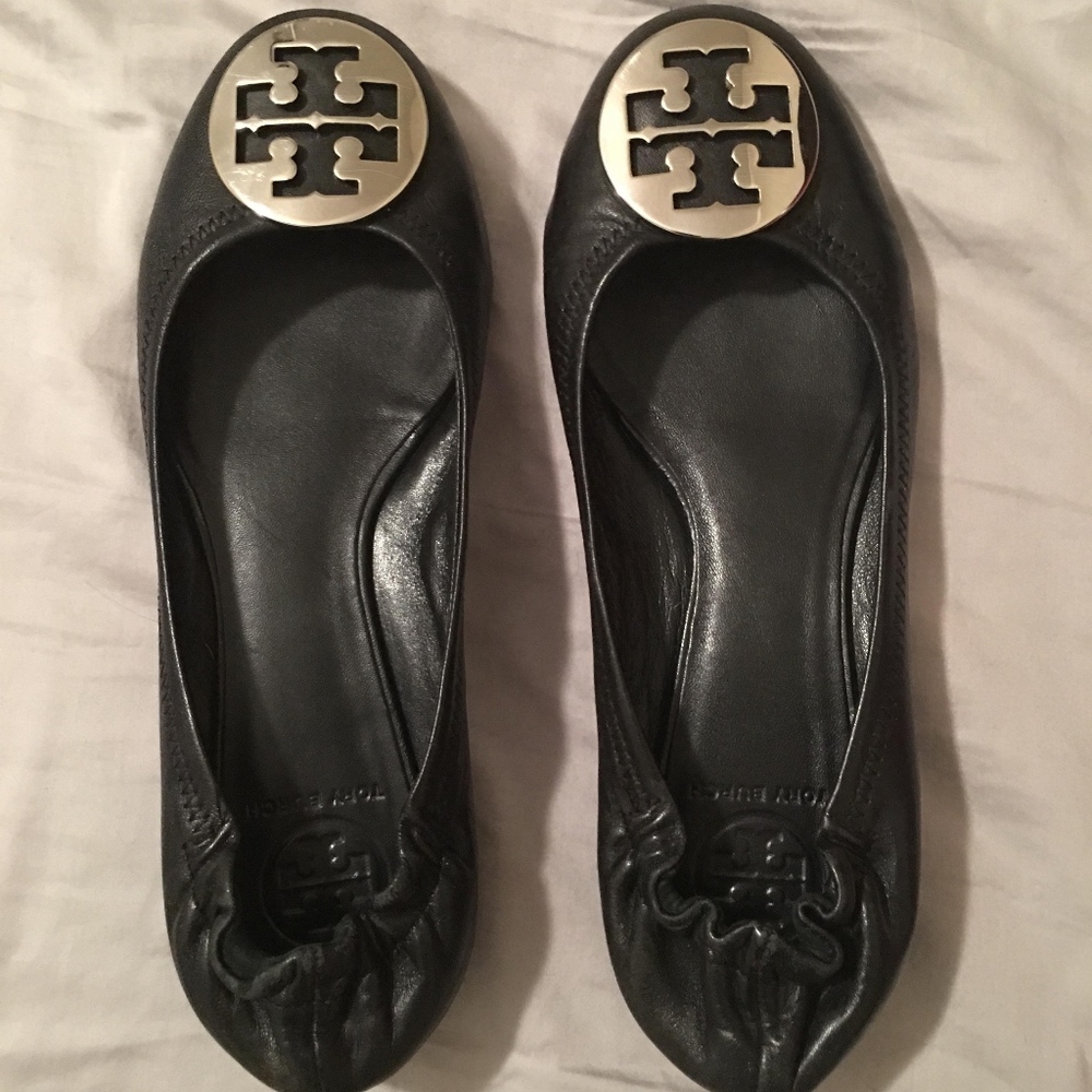 Tory Burch Women's Sz 8.5 Black Leather Reva